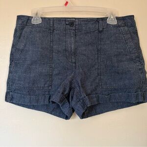 LOFT | Ann Taylor Roll Cuff Denim Cargo Shorts | Size 8